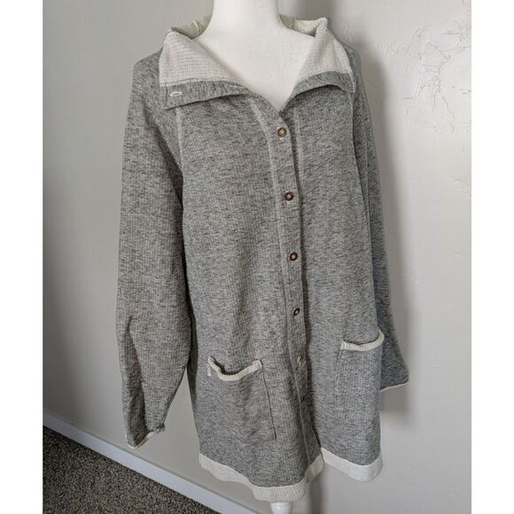 Ecosport Sweater Jacket Womens Large‎ Organic Cotton Button Down Oversized - Picture 1 of 12